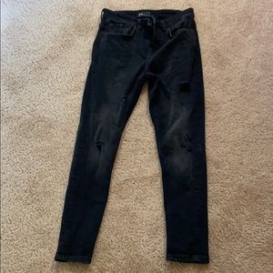 Black slightly distressed jeans